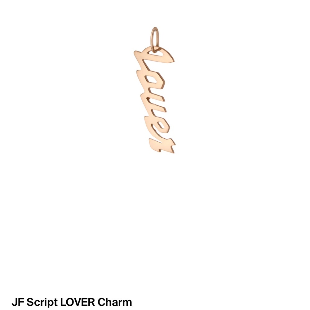 Jennifer Fisher 14k yellow gold “Lover” script charm